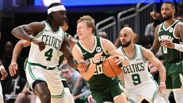 Boston Celtics guards Jrue Holiday, Derrick White