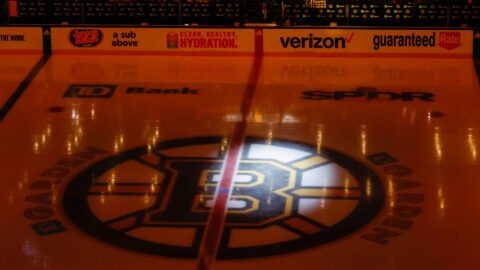 Boston Bruins center ice logo at TD Garden
