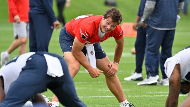 New England Patriots quarterback Drake Maye