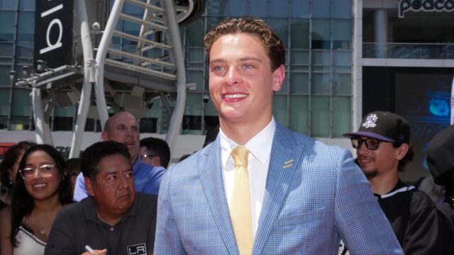 Boston Bruins forward James Hagens