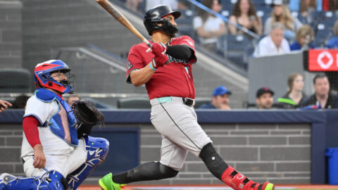 MLB: Arizona Diamondbacks at Toronto Blue Jays with Josh Naylor batting