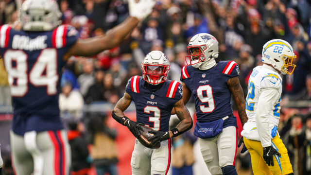New England Patriots wide receivers Demario Douglas and Kayshon Boutte