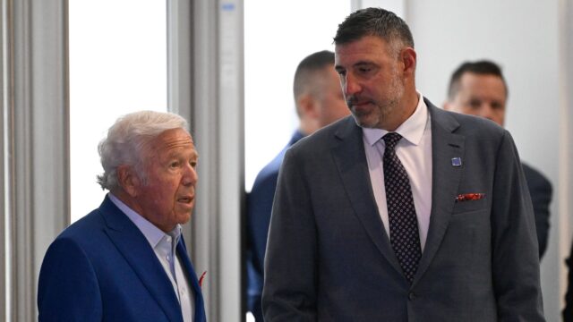 New England Patriots owner Robert Kraft and Mike Vrabel