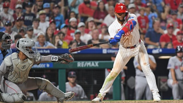 Boston Red Sox catcher Carlos Narvaez & Philadelphia Phillies batter Edmundo Sosa