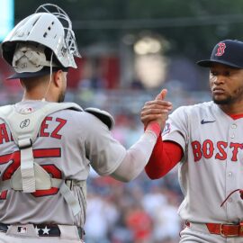 Boston Red Sox teammates Carlos Narváez and Jorge Alcala