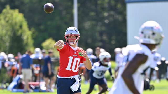New England Patriots quarterback Drake Maye