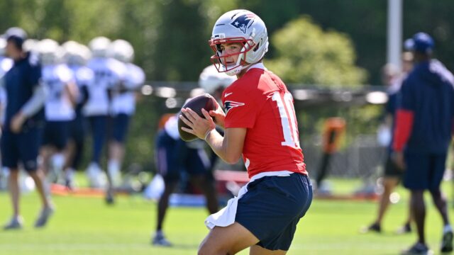 New England Patriots quarterback Drake Maye