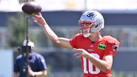 New England Patriots quarterback Drake Maye