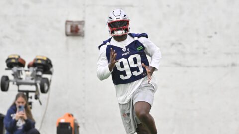 New England Patriots defensive end Keion White