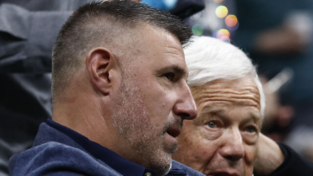New England Patriots head coach Mike Vrabel and owner Robert Kraft