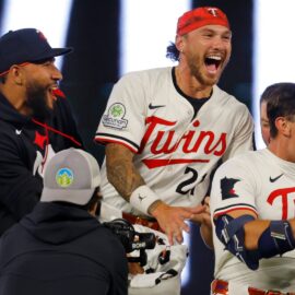 Minnesota Twins celebrate walk-off win vs. Red Sox