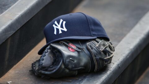 New York Yankees hat and glove