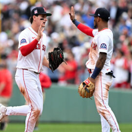 Red Sox outfielders Roman Anthony and Ceddanne Rafaela