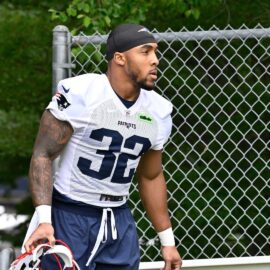 New England Patriots running back TreVeyon Henderson