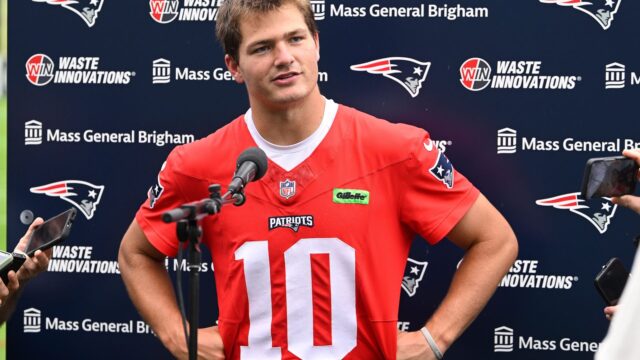 New England Patriots quarterback Drake Maye