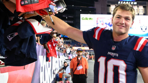 New England Patriots quarterback Drake Maye