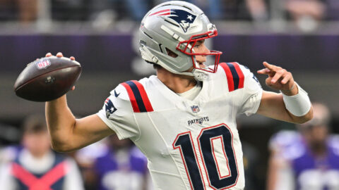 New England Patriots quarterback Drake Maye