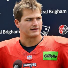 New England Patriots quarterback Drake Maye