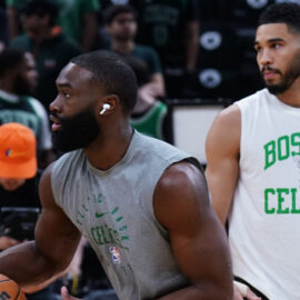Boston Celtics forwards Jaylen Brown and Jayson Tatum