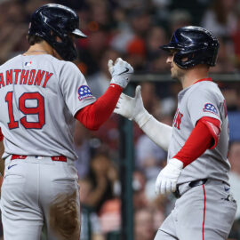 Boston Red Sox players Roman Anthony and Alex Bregman