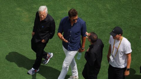 Las Vegas Raiders minority owner Tom Brady and New England Patriots owner Robert Kraft