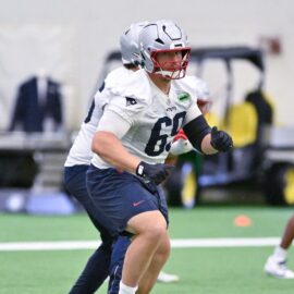 New England Patriots guard Cole Strange