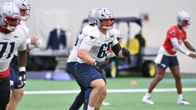 New England Patriots guard Cole Strange