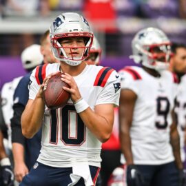 New England Patriots quarterback Drake Maye