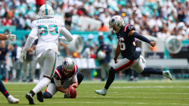 New England Patriots kicker Andy Borregales