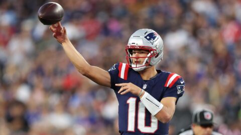 New England Patriots quarterback Drake Maye
