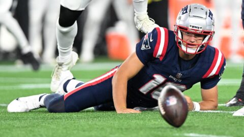 New England Patriots quarterback Drake Maye