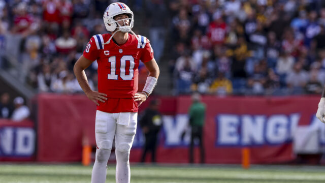 New England Patriots quarterback Drake Maye