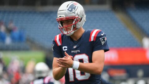 New England Patriots quarterback Drake Maye