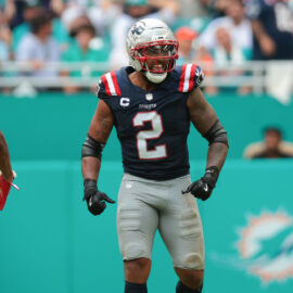 New England Patriots linebackers Harold Landry III, Marte Mapu, and K'Lavon Chaisson