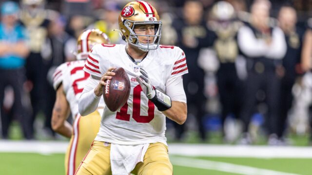 San Francisco 49ers quarterback Mac Jones