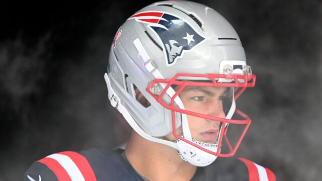 New England Patriots quarterback Drake Maye