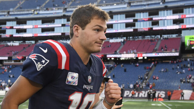 New England Patriots quarterback Drake Maye