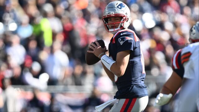 New England Patriots quarterback Drake Maye