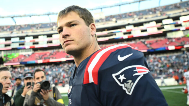 New England Patriots quarterback Drake Maye