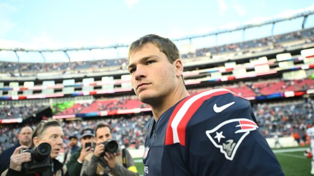 New England Patriots quarterback Drake Maye