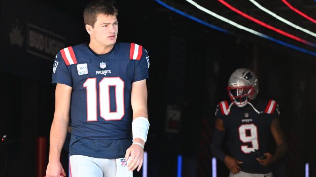 New England Patriots quarterback Drake Maye
