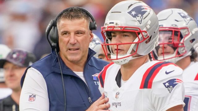 New England Patriots quarterback Drake Maye