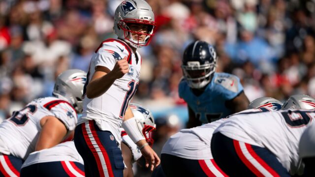 New England Patriots quarterback Drake Maye