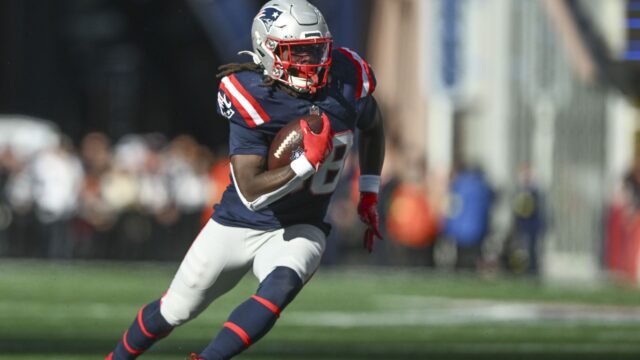 New England Patriots running back Rhamondre Stevenson