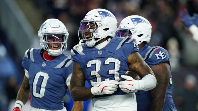 New England Patriots cornerback Christian Gonzalez and linebacker Anfernee Jennings