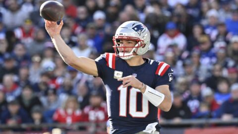 New England Patriots quarterback Drake Maye