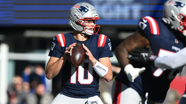 New England Patriots quarterback Drake Maye