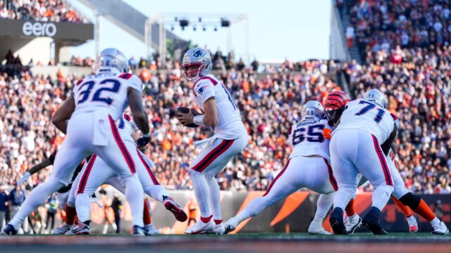 New England Patriots quarterback Drake Maye