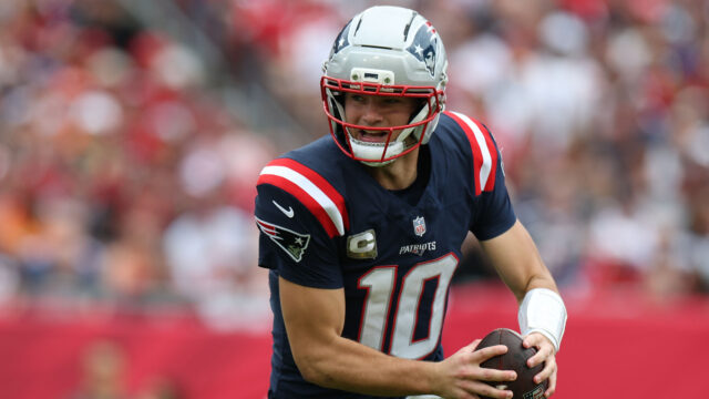 New England Patriots quarterback Drake Maye