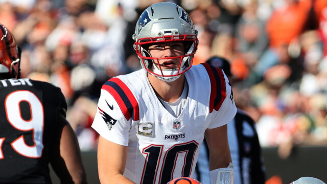 New England Patriots quarterback Drake Maye